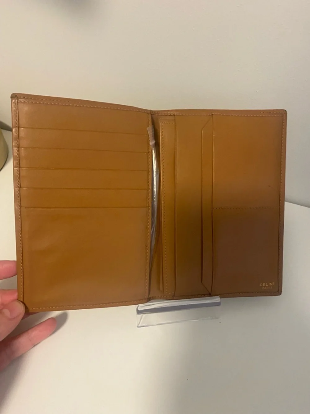Excellent Preowned Celine Monogram Canvas Passport Holder in Tan Brown - Picture 2 of 10